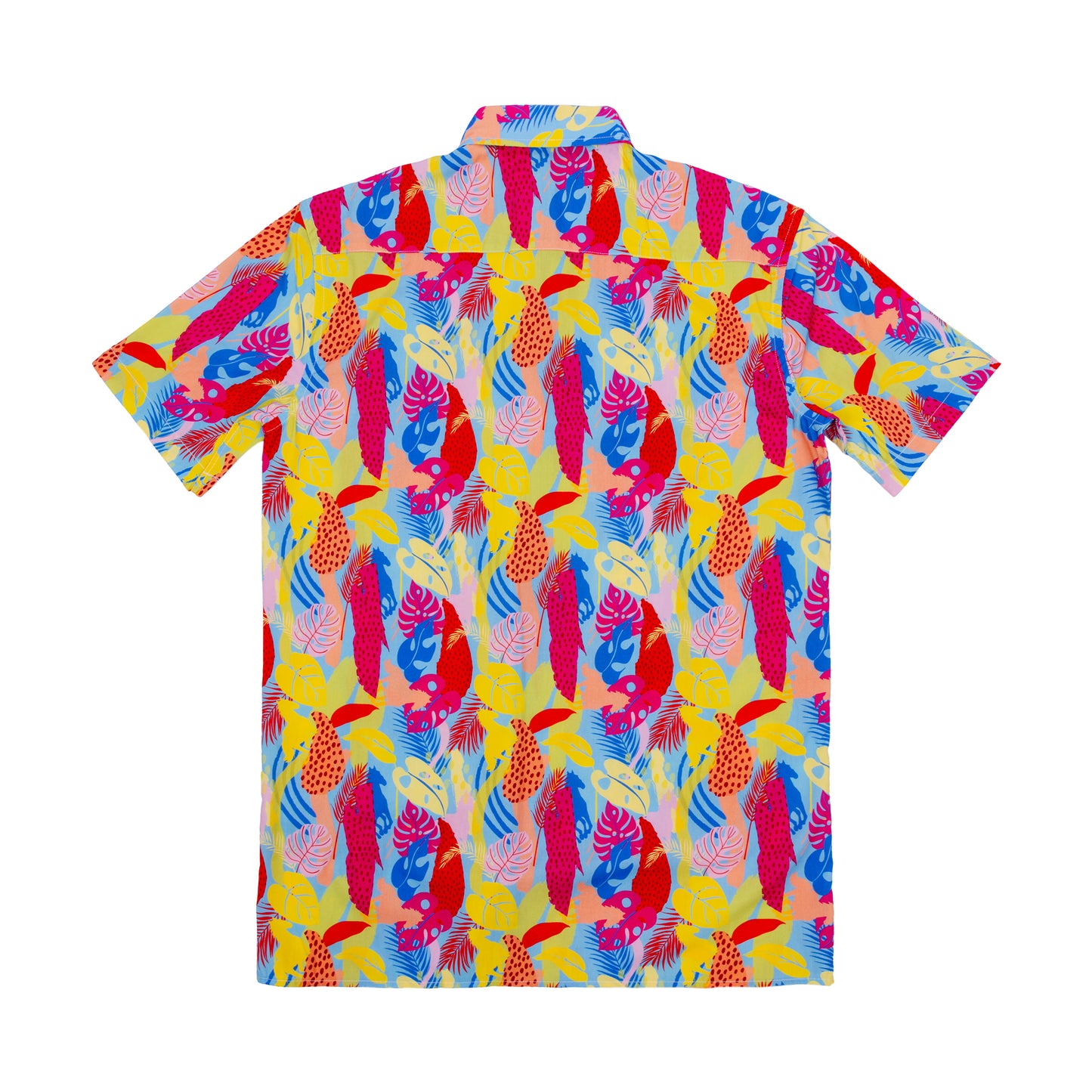 Colorful patterned shirt on a white background