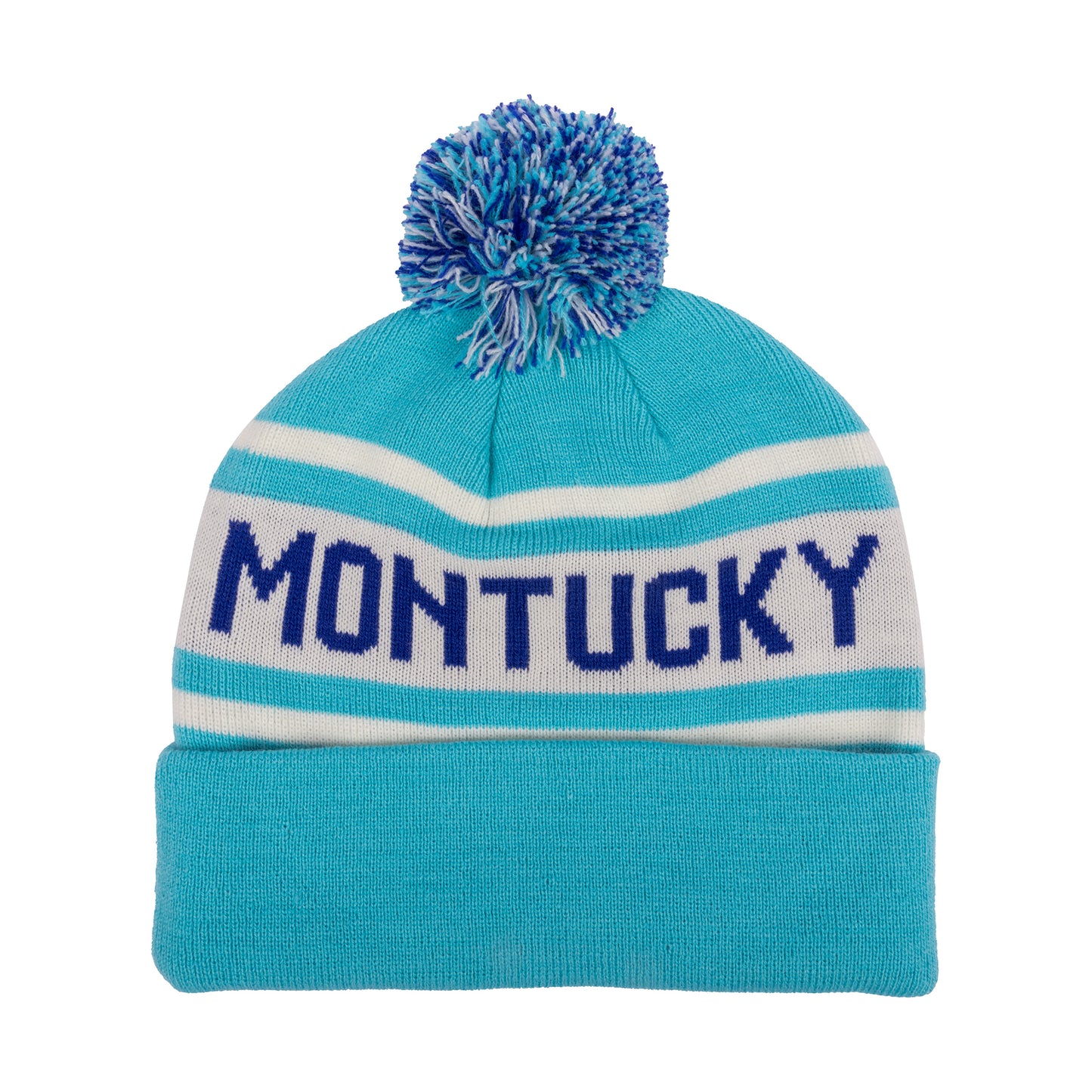 Ice Blue Pom Beanie