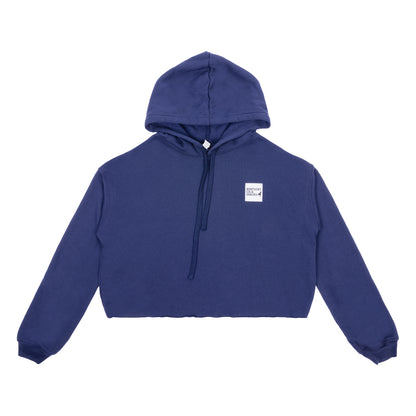 Woven Label Crop Hoodie