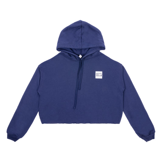 Woven Label Crop Hoodie