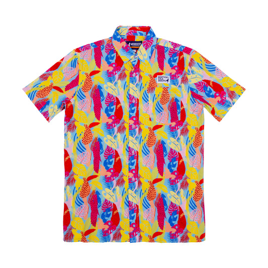 Colorful patterned shirt on a white background